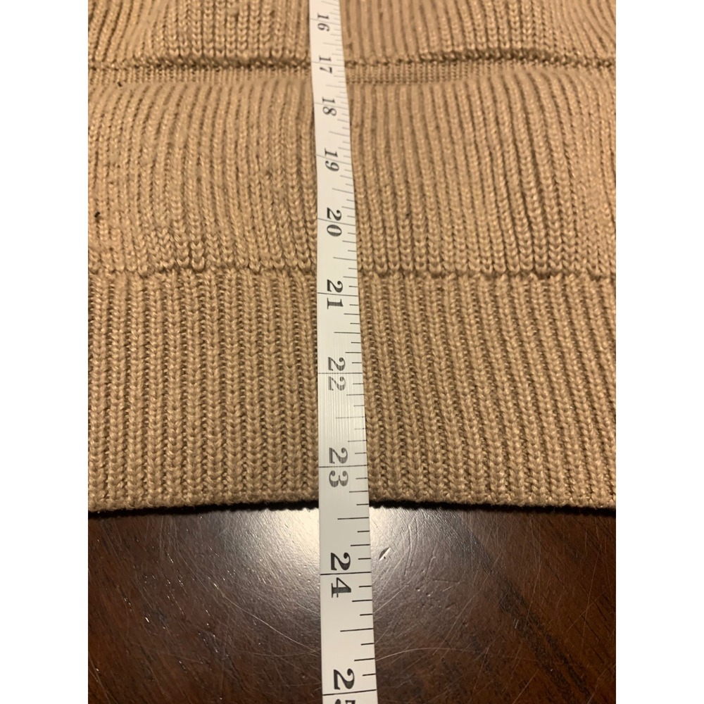 KIRUNDO XL Tan Ribbed Tiered Puff Sleeve Crewneck Sweater Pullover - Picture 6 of 8